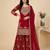 red georgette festive kurta set