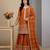 orange silk festive kurta set