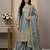 grey silk festive kurta set