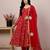 red georgette festive kurta set