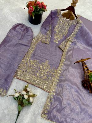 lavender silk festive kurta set 4