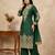 green silk festive kurta set