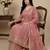 pink silk festive kurta set