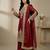 red silk festive kurta set