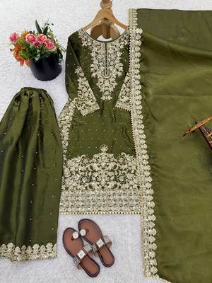 mehendi silk festive kurta set 3