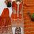 orange silk festive kurta set