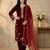 maroon velvet festive kurta set