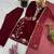 maroon velvet festive kurta set