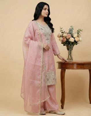 pink silk festive kurta set 2