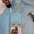 sky-blue silk festive kurta set