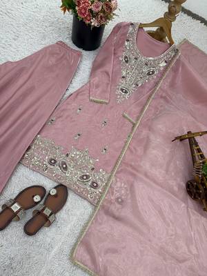 pink silk festive kurta set 4