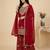 red georgette festive kurta set