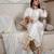 white silk blend festive kurta set