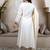 white silk blend festive kurta set