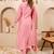 pink silk blend festive kurta set