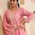 pink silk blend festive kurta set