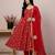 red georgette festive kurta set