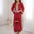 maroon crepe festive kurta set