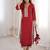 maroon crepe festive kurta set