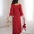 maroon crepe festive kurta set