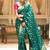 Rama green zari woven art silk designer traditional saree with unstitched blouse