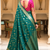 Rama green zari woven art silk designer traditional saree with unstitched blouse
