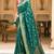 Rama green zari woven art silk designer traditional saree with unstitched blouse