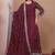 maroon crepe festive kurta set
