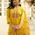 yellow silk festive kurta set
