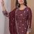 maroon crepe festive kurta set