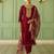 maroon silk festive kurta set