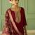 maroon silk festive kurta set