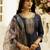 navy-blue silk festive kurta set