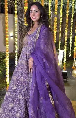 purple silk festive kurta set 3
