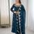 teal silk festive kurta set