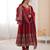 maroon roman silk festive kurta set