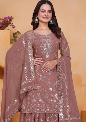 rose georgette festive kurta set 3
