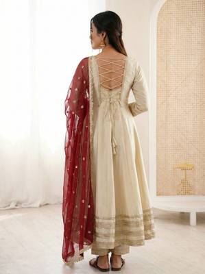 cream silk festive kurta set 3