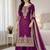 purple silk festive kurta set