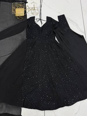 black georgette festive kurta set 4