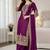 purple silk festive kurta set