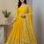 yellow faux georgette festive wear anarkali