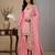 pink chinon festive kurta set