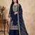 navy-blue faux georgette festive kurta set