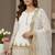 white faux georgette festive kurta set