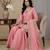 pink chinon festive kurta set