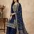 navy-blue faux georgette festive kurta set