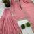 pink chinon festive kurta set
