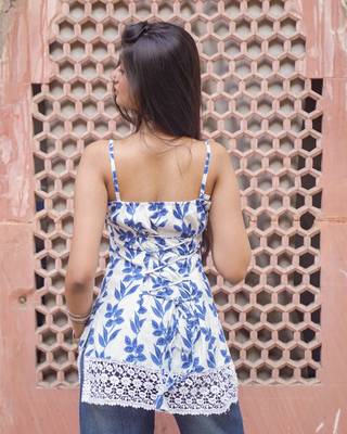 Floral Top with Schiffli Lace 2