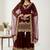 maroon faux georgette festive kurta set